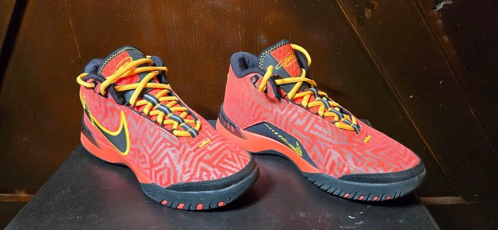 Nike Zoom Freak 1 Basketball Shoe 7.5 Red Black Yellow Giannis Signature